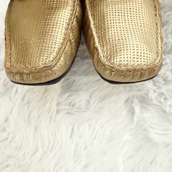 STUART WEITZMAN | Made in Spain Gold leather Driving Loafers Moccasins | Size 10 - Picture 4 of 7